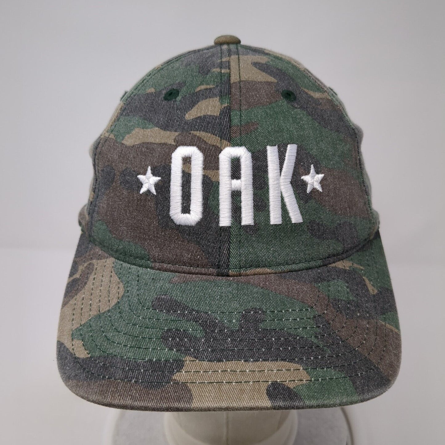 OAK Fitted Hat Camouflage S/M Lightweight Embroidered 6 Panel Flexfit Yupoong