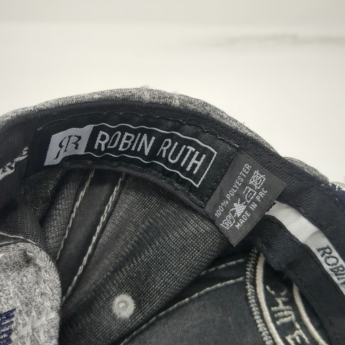 Robin Ruth Baseball Cap Gray Blue Chile Souvenir CL Patch Heathered One Size Hat