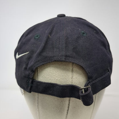 Nike Baseball Cap Black Slideback Embroidered Swoosh Logo 6 Panel Hat Vintage