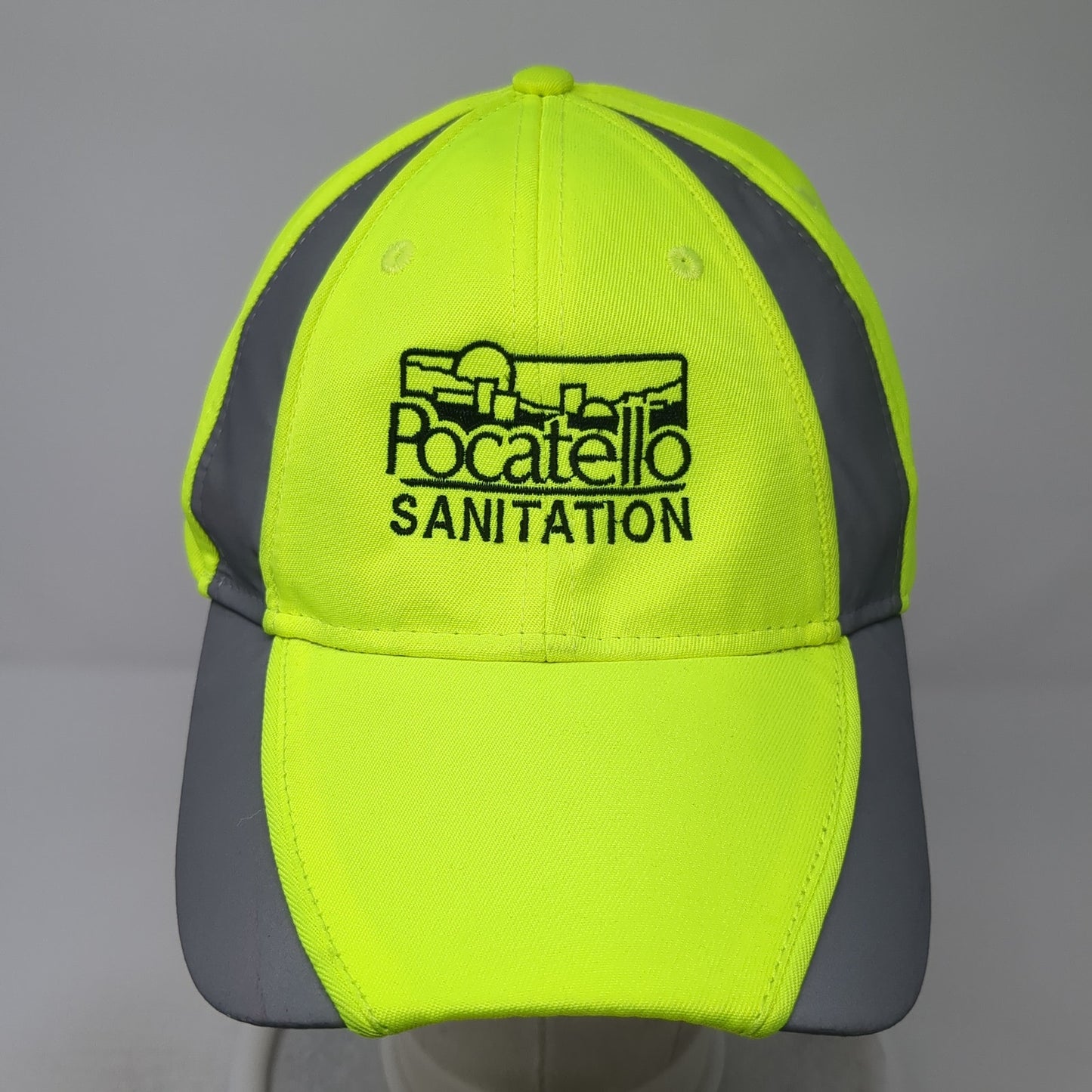 Pocatello Sanitation Strapback Hat Green One Size Adjustable Embroidered