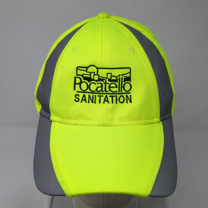 Pocatello Sanitation Strapback Hat Green One Size Adjustable Embroidered