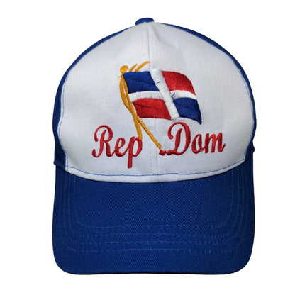 Rep Dom Flag Snapback Hat Blue One Size Embroidered Colorblock