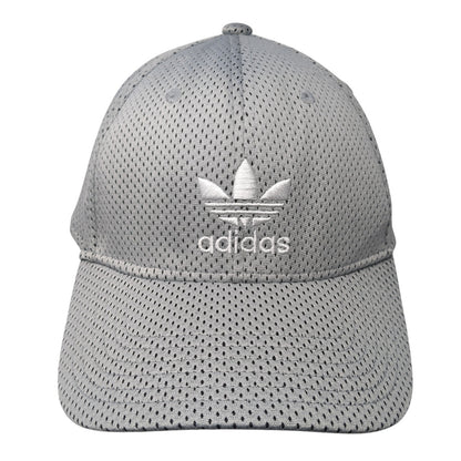 Adidas Trefoil Fitted Hat Gray One Size Embroidered Logo Stretch Outdoor