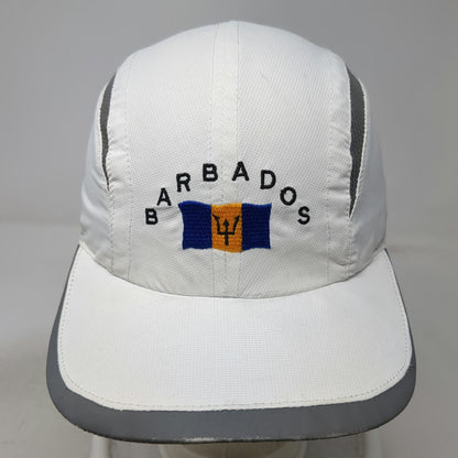 Baseball Cap White One Size Barbados Flag Performance Mesh Strapback Hat Trident
