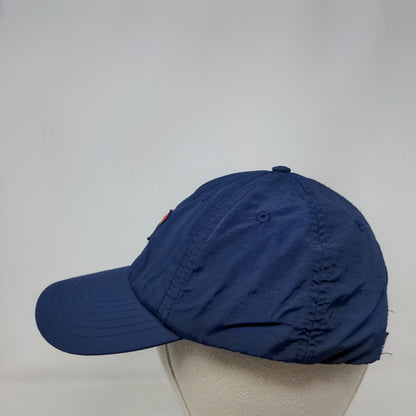 FILA Snapback Hat Blue One Size Adjustable Solid 6 Panel Vent Holes
