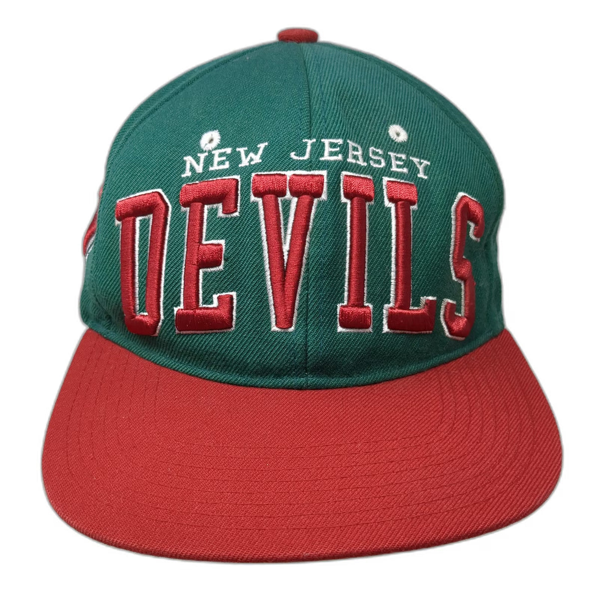 New Jersey Devils NHL Zephyr Snapback Hat Green Red White One Size Flat Brim