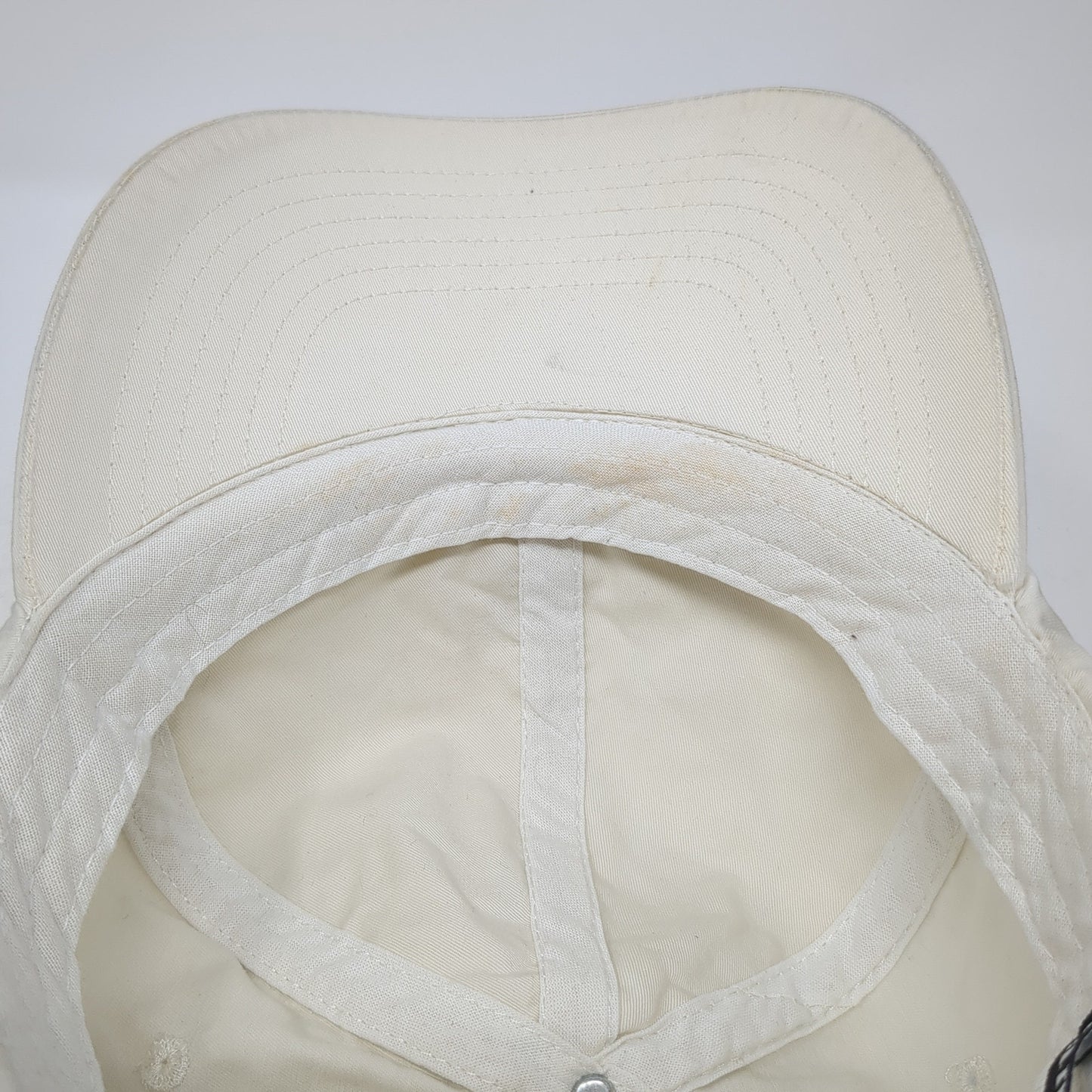 Camille Hind Golf Baseball Cap Beige One Size Adjustable Embroidered 6 Panel