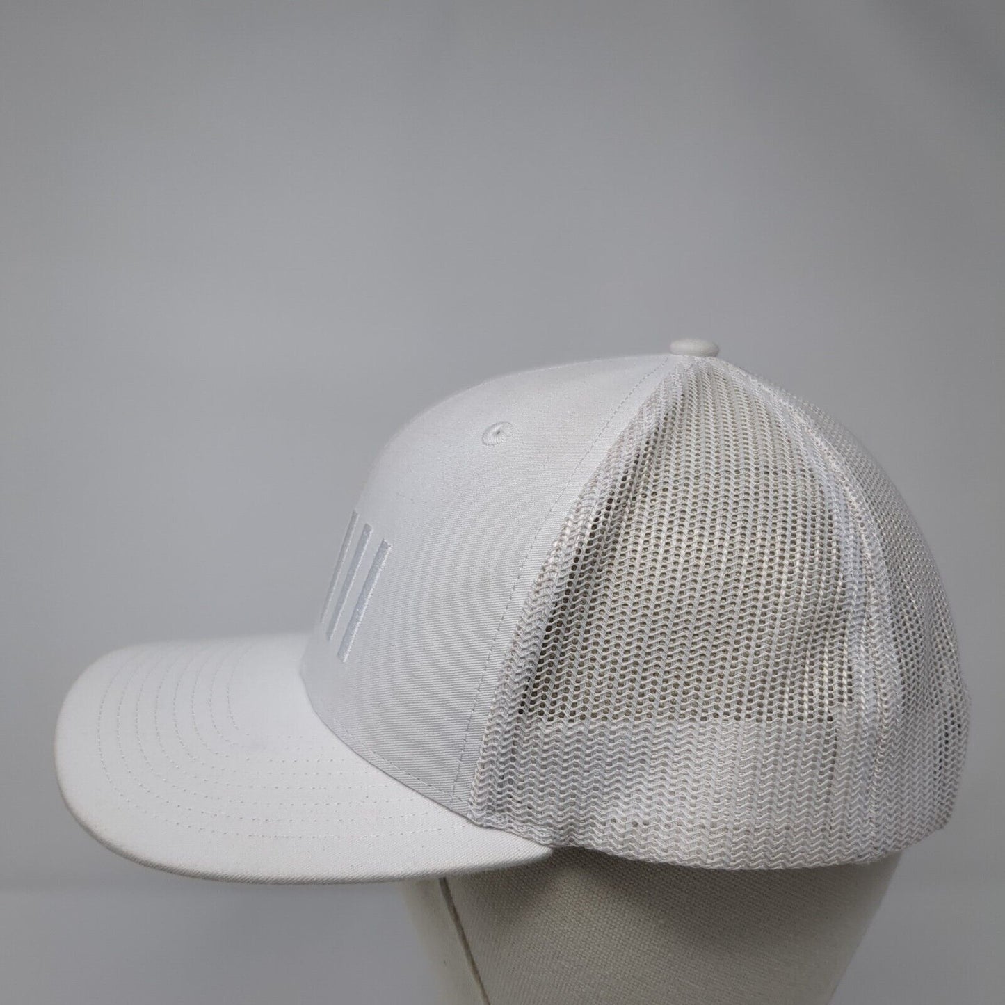 Richardson Snapback Trucker Hat White One Size Adjustable Mesh Back Embroidered