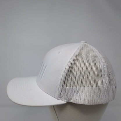 Richardson Snapback Trucker Hat White One Size Adjustable Mesh Back Embroidered
