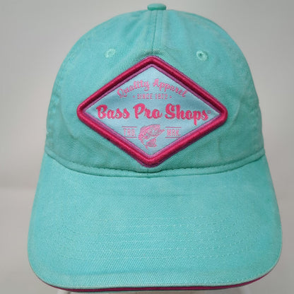 Bass Pro Shops Snapback Hat Blue One Size Pink Fish Graphic Adjustable Cotton