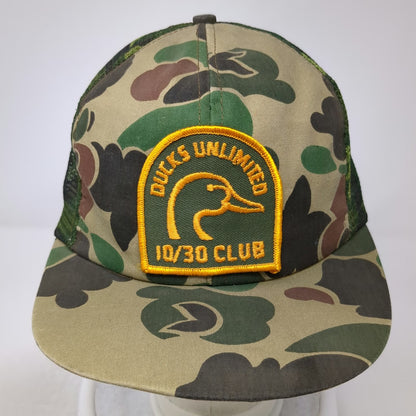 Ducks Unlimited 10/30 Club Camo Trucker Hat Green One Size Snapback Mesh USA