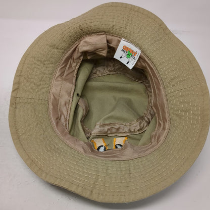Goofy's Co Bucket Hat Beige Mickey Mouse Disney M Embroidered Cotton Vintage