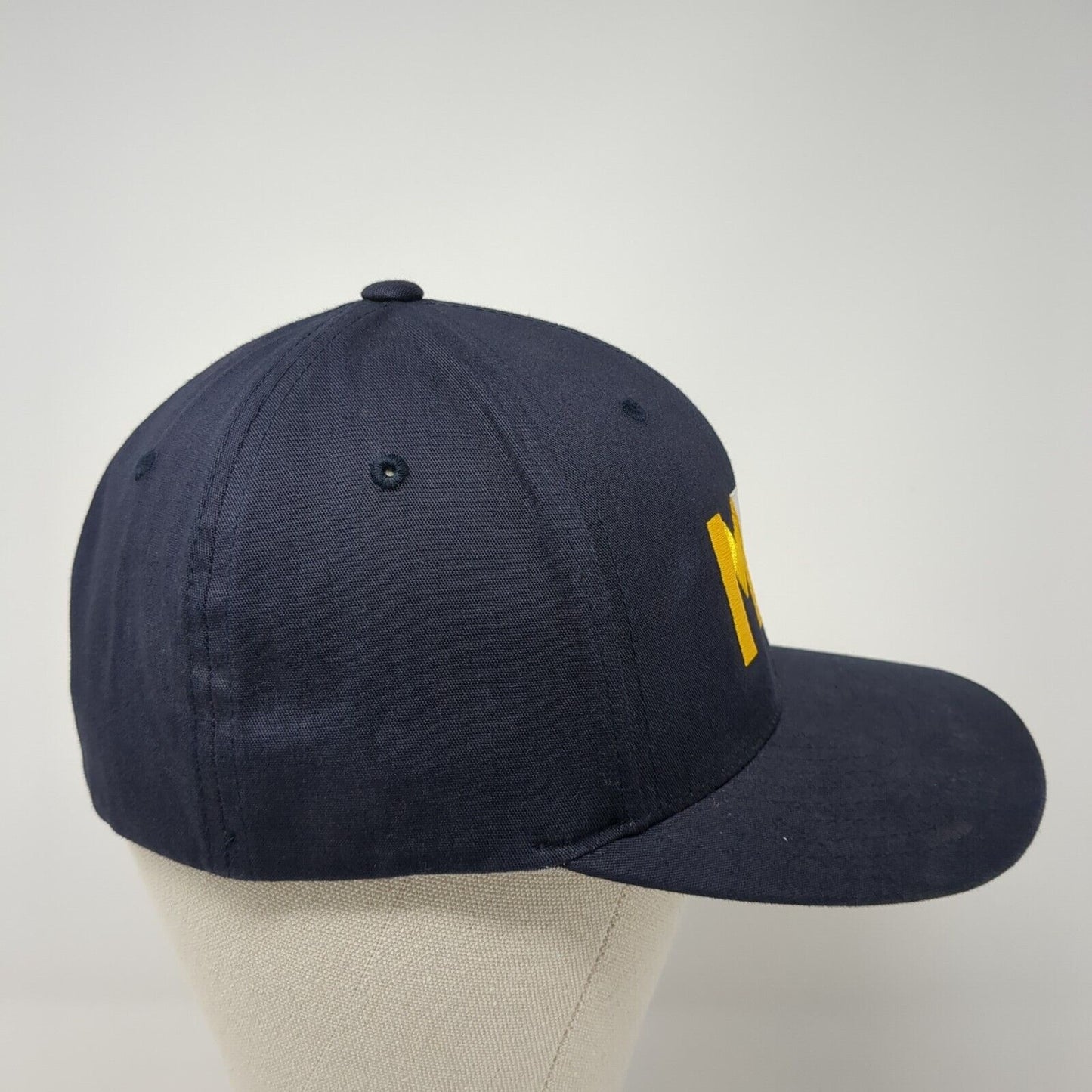 MYB Fitted Hat Blue 6 7/8-7 3/8 Flexfit Embroidered 6 Panel Pacific Headwear