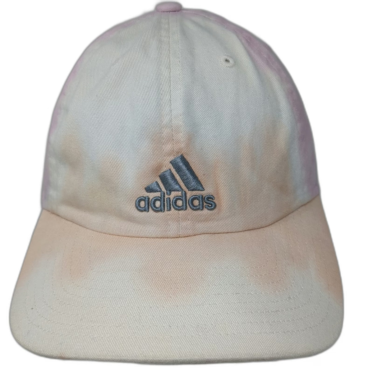 Adidas Baseball Cap White Pink Orange One Size Tie Dye Logo Slideback Cotton