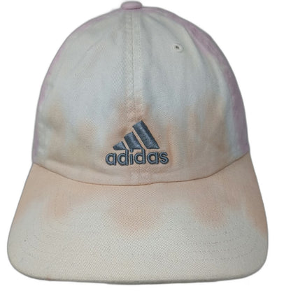 Adidas Baseball Cap White Pink Orange One Size Tie Dye Logo Slideback Cotton