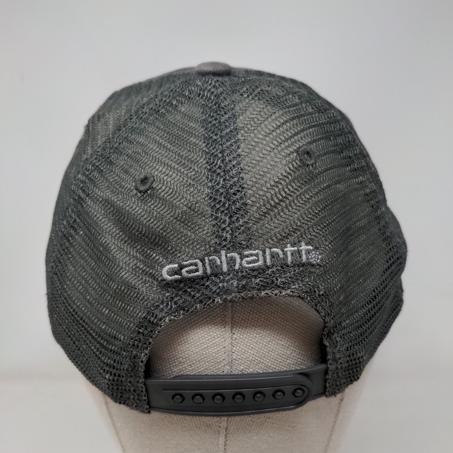 Carhartt Snapback Trucker Hat Gray One Size Adjustable Mesh Back 6 Panel