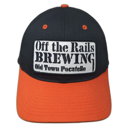 Richardson Snapback Black Orange L Off the Rails Brewing Pocatello Patch Hat