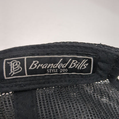 Branded Bills Snapback Trucker Hat Black One Size Mesh Back Blank
