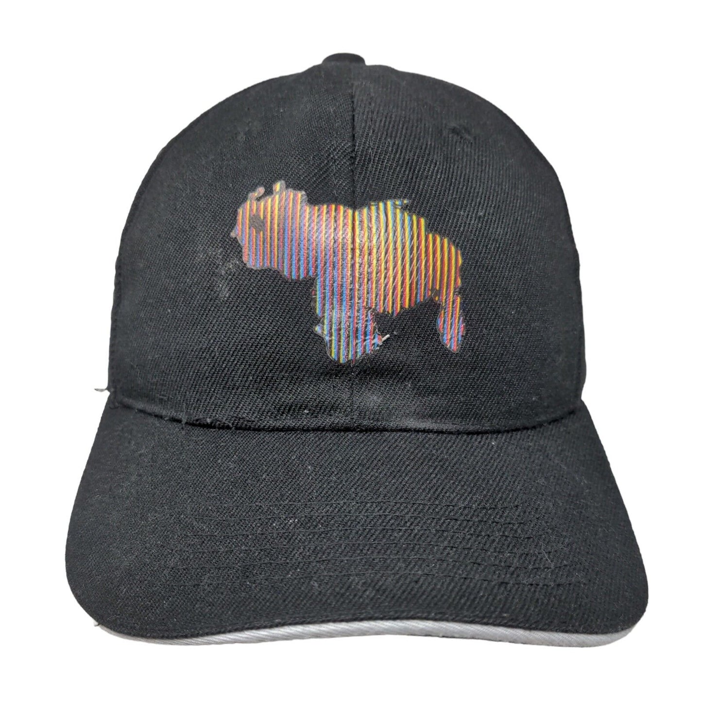 Unbranded Strapback Hat Black One Size Adjustable Vented Holes 6 Panel