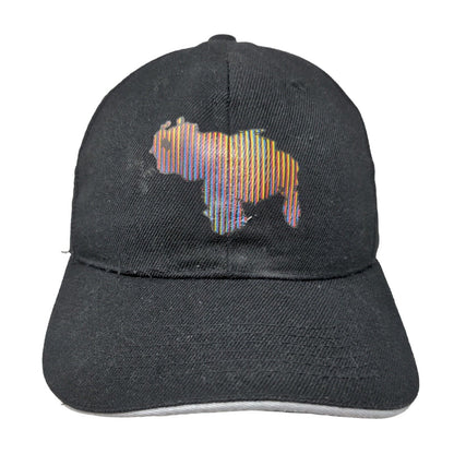 Unbranded Strapback Hat Black One Size Adjustable Vented Holes 6 Panel