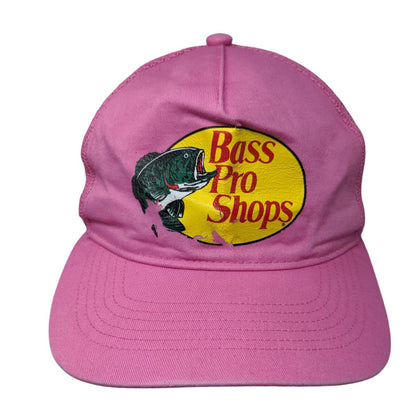 Bass Pro Shops Snapback Trucker Hat Pink OSFM Adjustable Mesh Back Gone Fishing