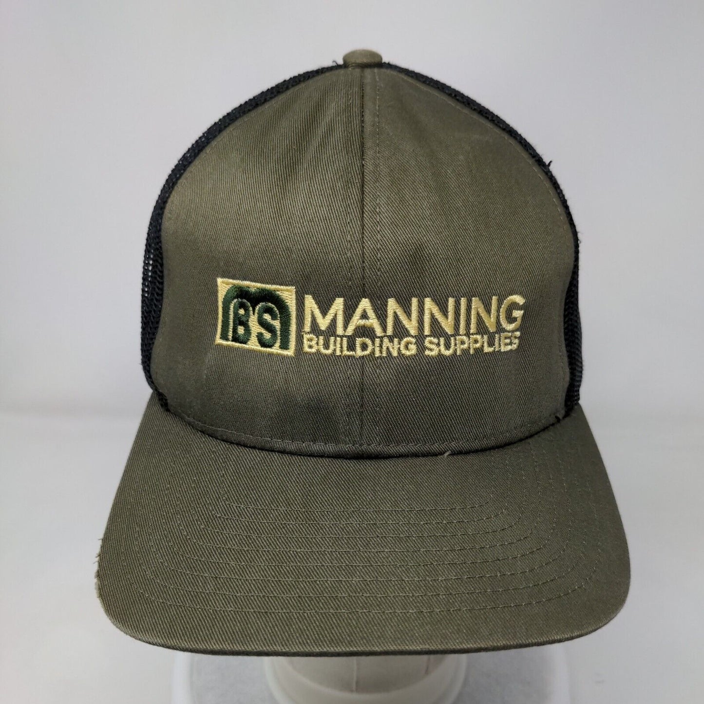 Manning Building Supplies Snapback Trucker Hat Brown OS Mesh Back Cap America