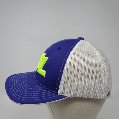 ML Fitted Trucker Hat Blue 7 3/8 Embroidered Mesh Back 404M Pacific Headwear