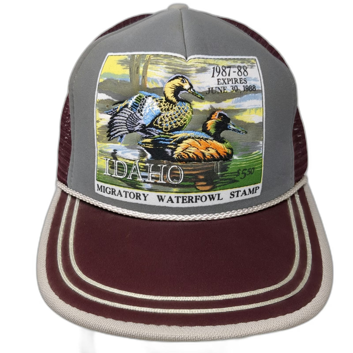 Idaho First Issue Trucker Hat Purple Duck Migratory Waterfowl Stamp 1987 Vintage
