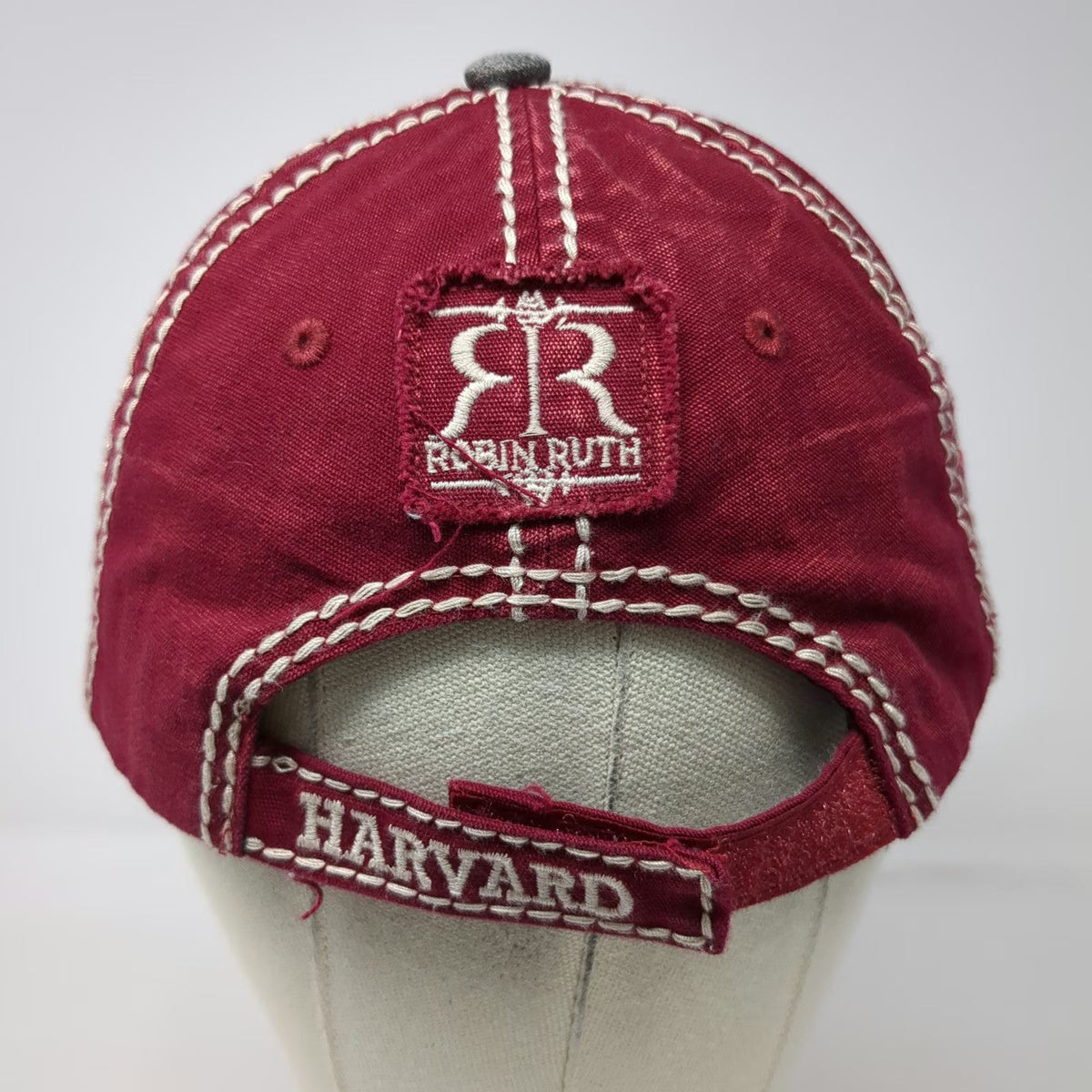 Robin Ruth Harvard University Baseball Cap Red One Size Gray Brim Strapback Hat