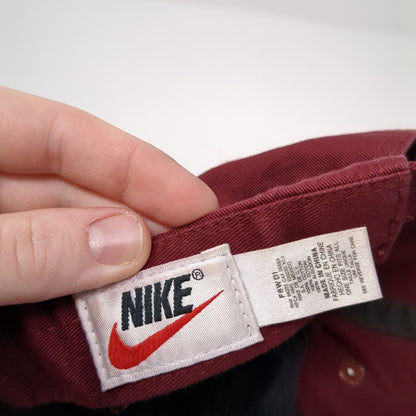 Nike Slideback Hat Red One Size Adjustable Embroidered Swoosh 6 Panel