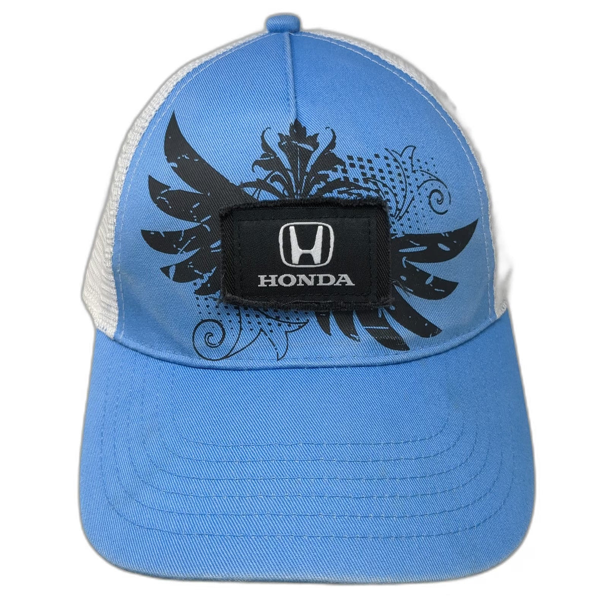 K-Products Baseball Cap Blue OSFM Mesh Back Strapback Honda Patch Graphic Hat