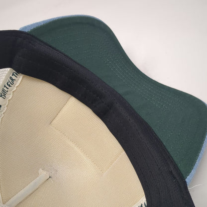 YETI Trucker Hat Blue One Size Built For The Wild Mesh Snapback Patch Green Brim