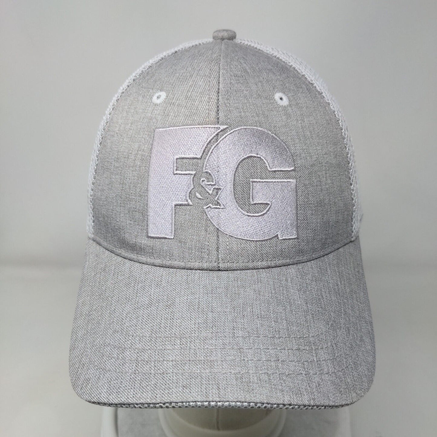 F&G Strapback Trucker Hat Gray One Size Classic Cut Vented Holes 6 Panel Ahead