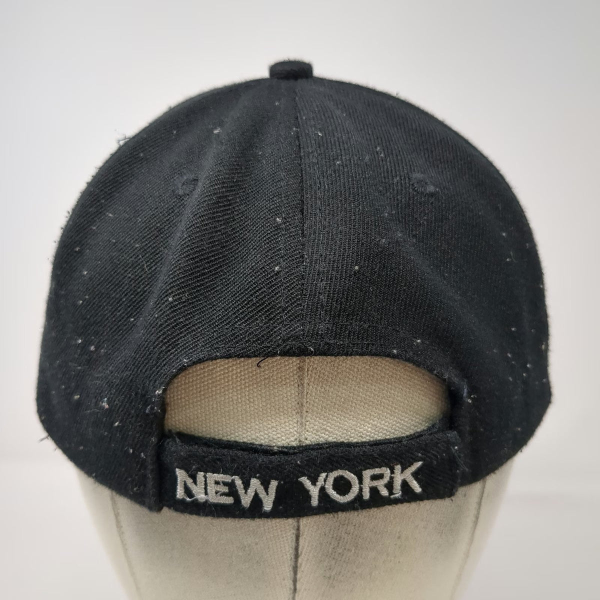 Black Baseball Cap One Size Embroidered New York City Contrast Brim Script Hat