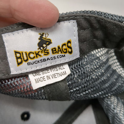 Buck's Bags Farm Bureau Ins Trucker Hat Black One Size Mesh Snapback Brim Logo