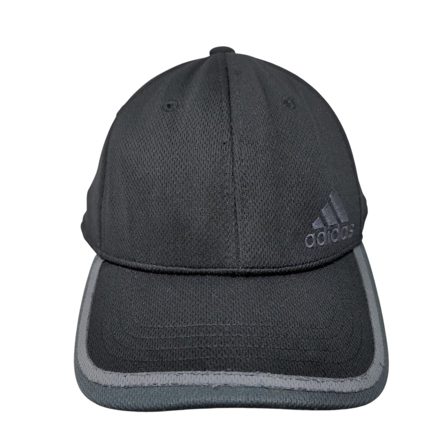 Adidas Fitted Hat Black L/XL A-flex Embroidered Logo Vented Holes 6 Panel