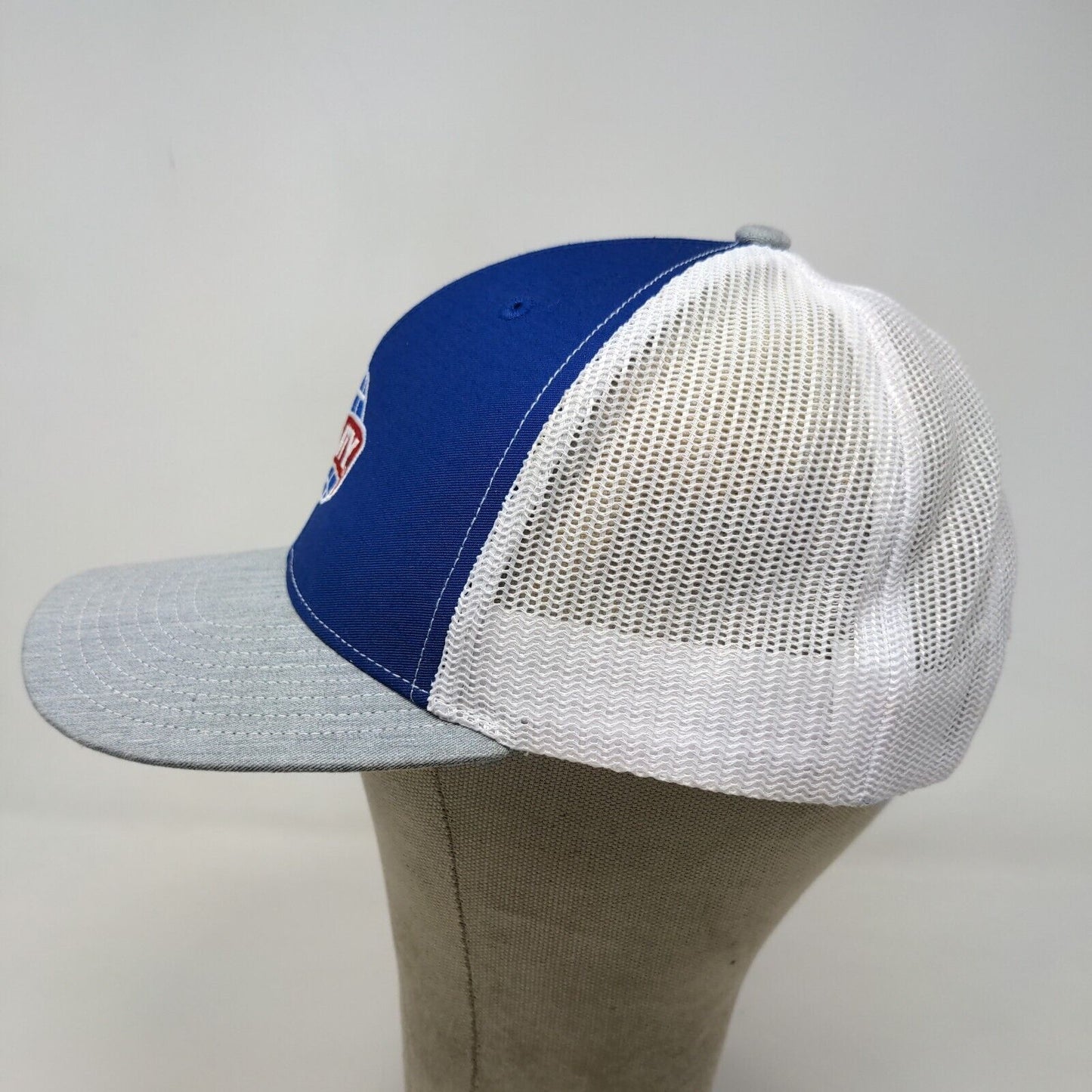 Richardson Men's Snapback Mesh Back Hat Blue Gray Embroidered Utility Logo