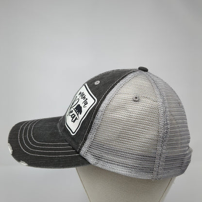 Mama Bear Strapback Trucker Hat Gray One Size Mesh Back Adjustable HG