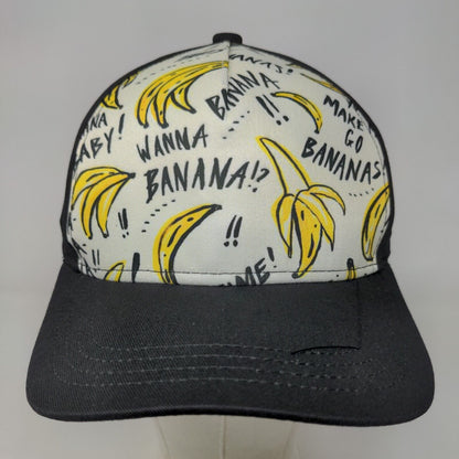 Unbranded Men's Snapback Hat Black White Graphic Bananas Logo