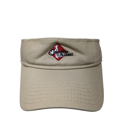 Johnston Club Lambs Golf Sun Visor Hat Tan One Size Adjustable Embroidered Otto