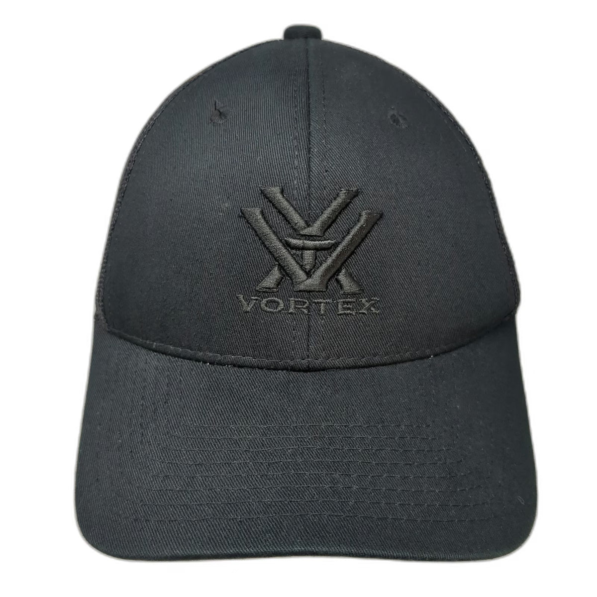 Vortex Optics Trucker Hat Black One Size Mesh Snapback Tonal Logo Structured