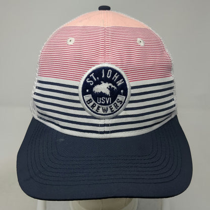 Ahead St John Brewers USVI Trucker Hat Blue Pink White One Size Mesh Snapback