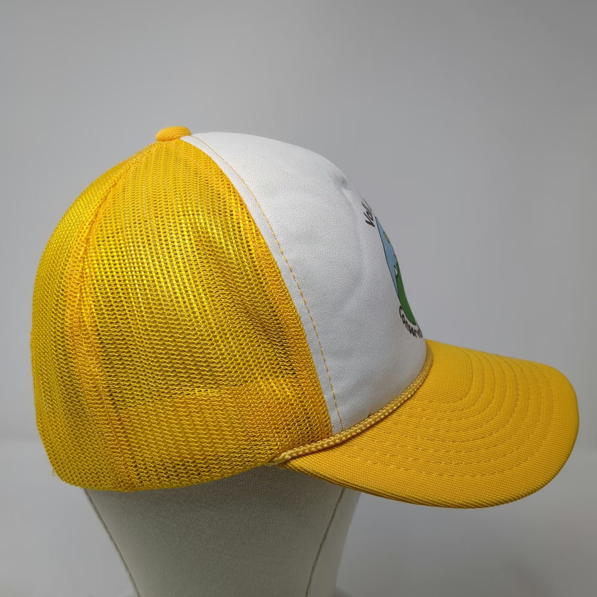 Hanes Trucker Hat Yellow One Size Snapback Mesh Valley Soil Conservation Dist