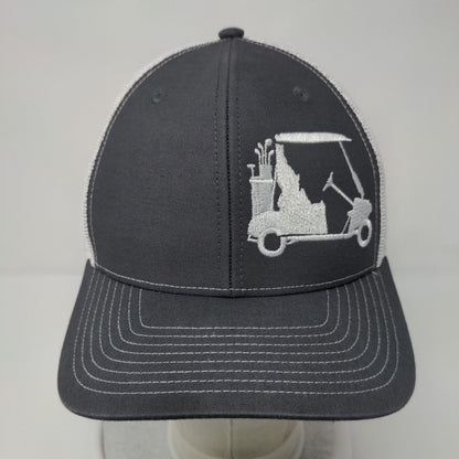 Richardson Snapback Trucker Hat Gray One Size Adjustable Embroidered Mesh Back