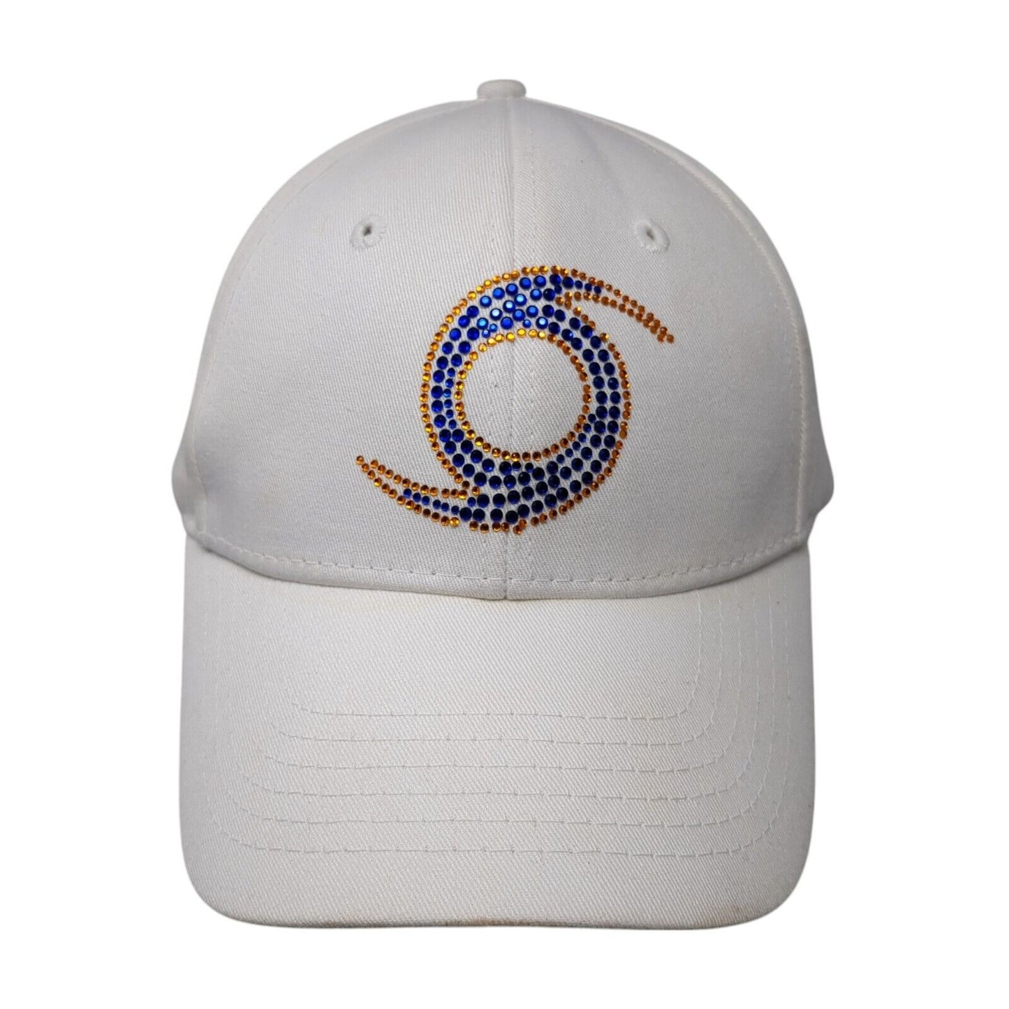 Unbranded Strapback Hat White One Size Adjustable Embellished Rhinestone