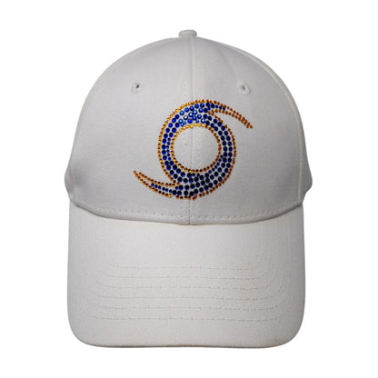 Unbranded Strapback Hat White One Size Adjustable Embellished Rhinestone