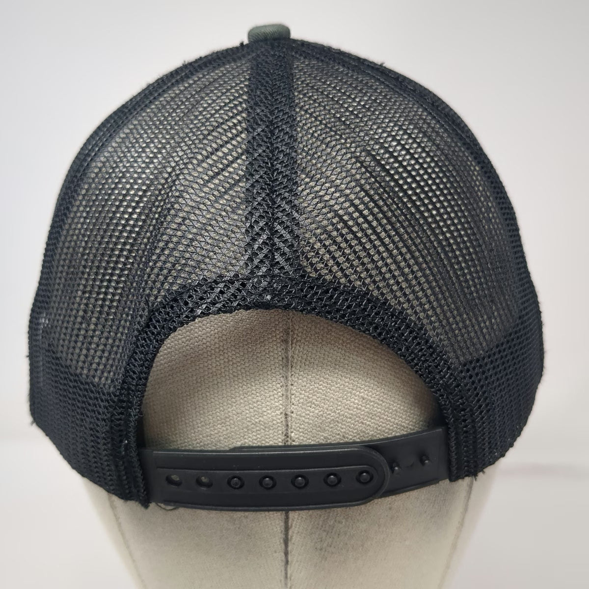 Gray One Size Trucker Hat Leather Patch Mountains MWI Snapback Mesh Adjustable