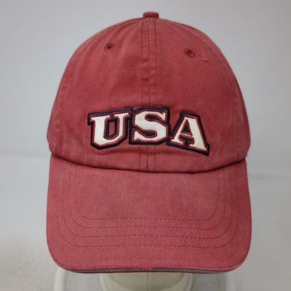 Sonoma Baseball Cap Red One Size USA Stars Strapback Cotton Distressed Hat