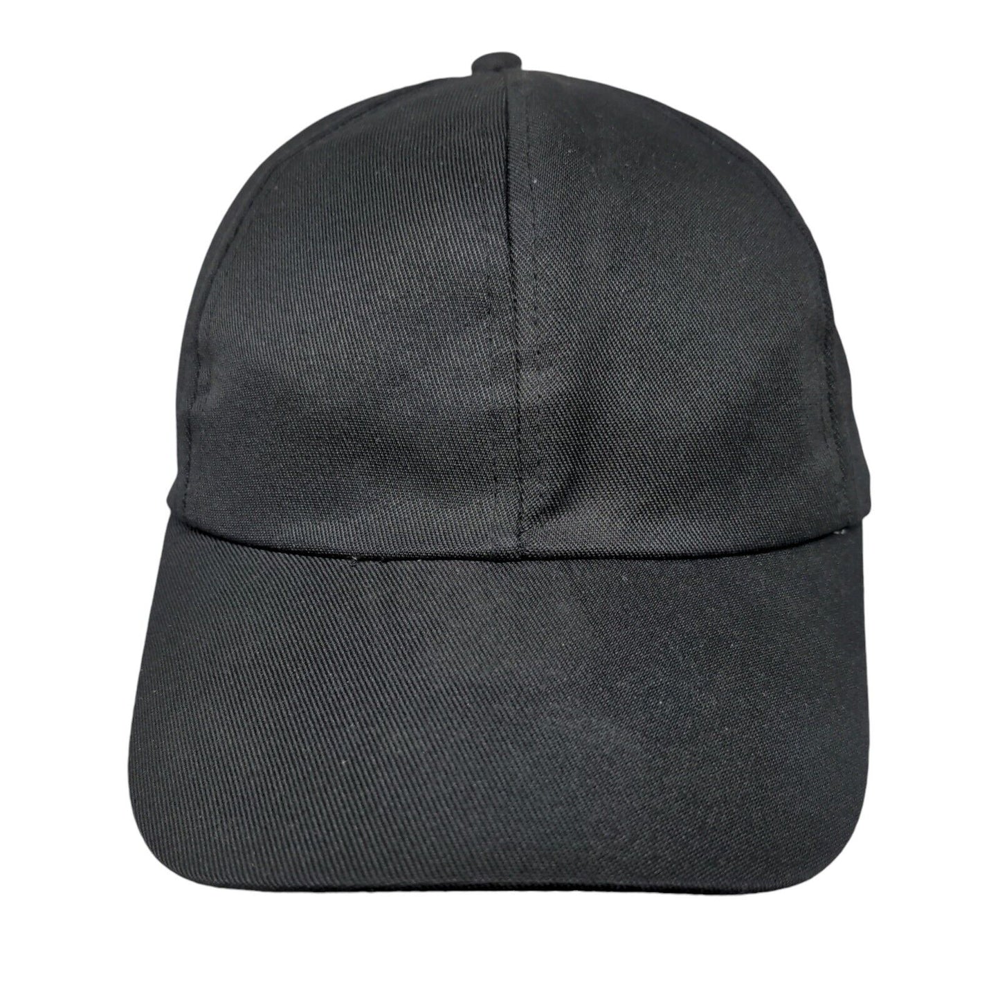 Unbranded Strapback Hat Black One Size Solid Blank Adjustable 6 Panel