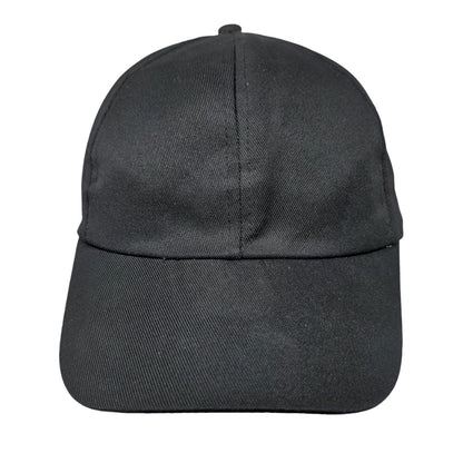Unbranded Strapback Hat Black One Size Solid Blank Adjustable 6 Panel